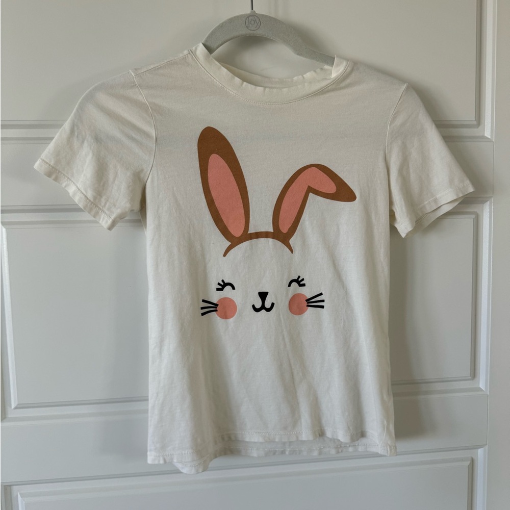 Brokedown Clothing Child’s Kids Bunny T Shirt Easter White Size 10 - Picture 4 of 5